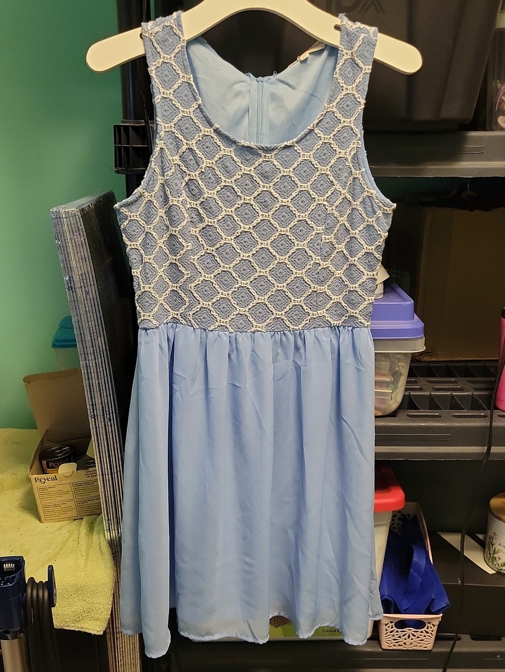 Altar'd State Light Blue Top with Lavender Logo